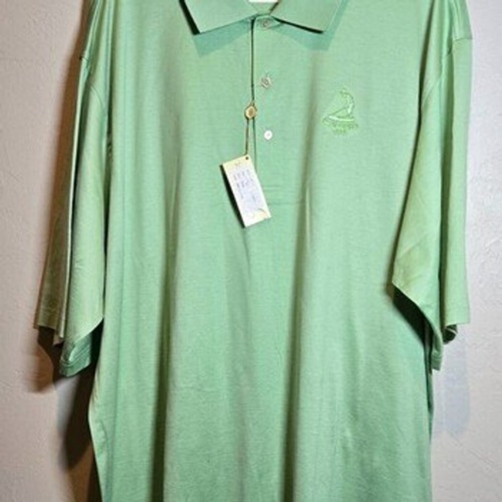 Peter Millar XXL Solid Lisle Polo Meadow Green Short Sleeve NWT Golf Preppy